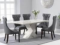 Global Furniture White Grey Faux Marble Dining Table The Classy Home