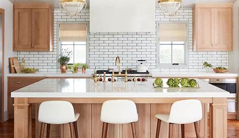 White And Natural Wood Kitchen 10+ Light
