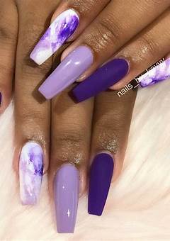 White And Purple Acrylic Nails: A Trendy Nail Look In 2023