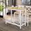 Bologna Counter Height Set, Natural & White Wood, (Table & 2 Stools
