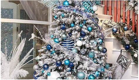 White Christmas Tree Blue Decorations How To Make A The Centerpiece Of