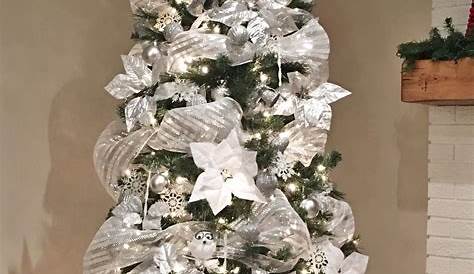 White Christmas Tree Ribbon Ideas