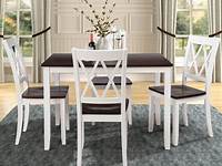 Large White Dining Table with 4 Chairs Jolie Range Melody Maison®