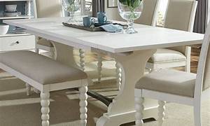 Acme Renske 6 Storage Drawers Dining Table In Antique White Walmart