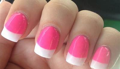 White French Tips With Pink Bottoms