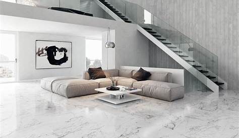 White Granite Floor Tiles For Living Room Elegant Penthouse With Glossy With A Marble