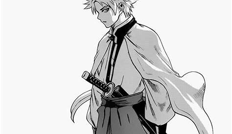 White haired man anime illustration, sword, 3D, long sword, silver hair