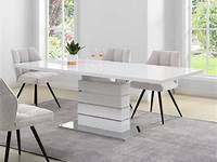 Turin White High Gloss Extending Dining Table with 6 Renzo White