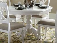 Cottage Round Pedestal White Kitchen Table 47" Zin Home