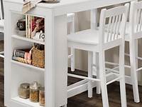 Monarch Clayton White Square Counter Height Table with Shelf Storage