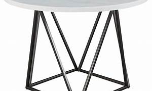 Notting White Marble Top 80Cm Round Small Dining Table With White Gloss