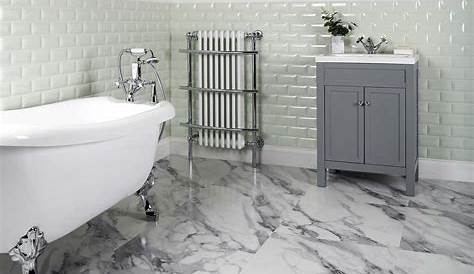 Falquon Flooring High Gloss 4V Stone Effect 8mm Carrara Marble White