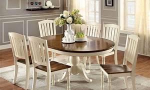 Corliving Dillon White Wood Extendable Oval Pedestal Dining Tabledsh