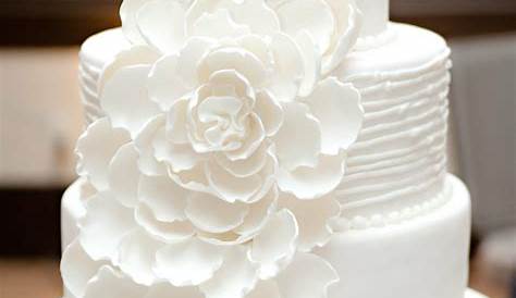 White On White Wedding Cake Designs Simple All With Fresh Flowers