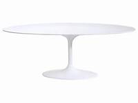 60" White Oval Tulip Dining Table Genuine Stone
