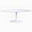 60" White Oval Tulip Dining Table Genuine Stone