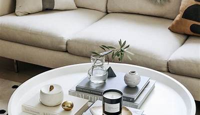 White Round Coffee Table Decor Ideas