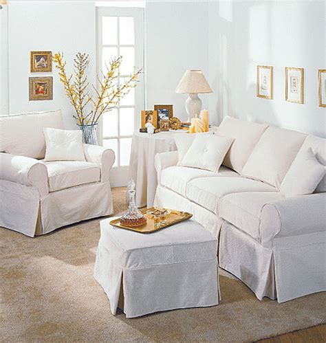 New White Slipcovered Sofa Living Room New Ideas