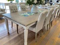 Brittany Dining Table 240x120cm White Wash USA Oak Buffet and Hutch