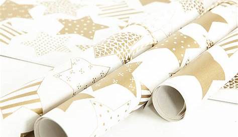 Gold Stars Brown Wrapping Paper By Sophia Victoria Joy