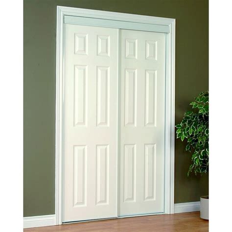 white 6 panel sliding closet doors