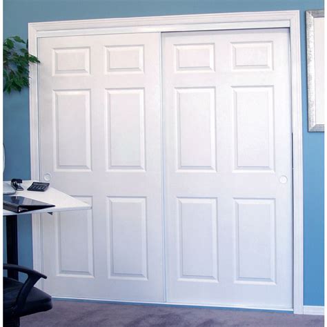 white 6 panel sliding closet doors