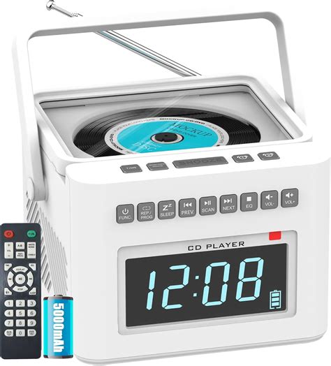 White Alarm Clock With Cd Player