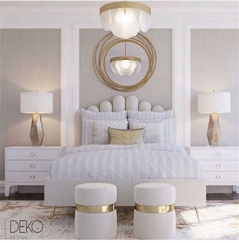 White And Gold Bedroom Light
