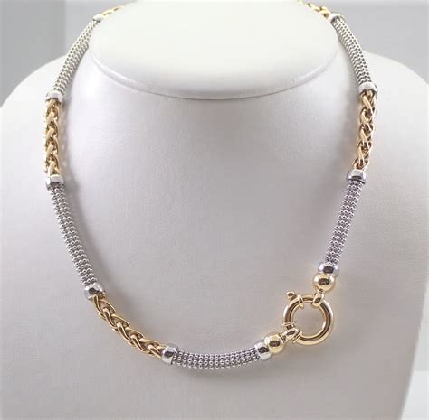 white and yellow gold necklace chain