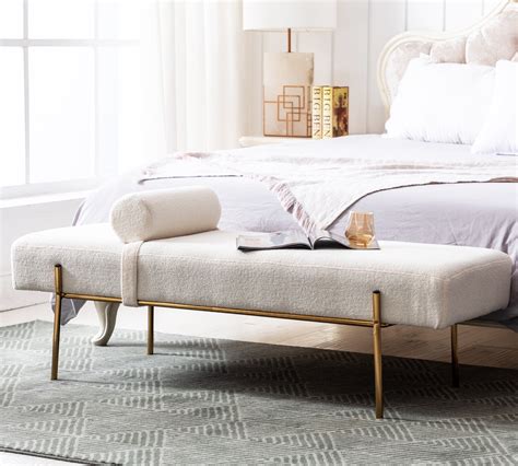 Regina Andrew Tufted White Linen Bench Traditional