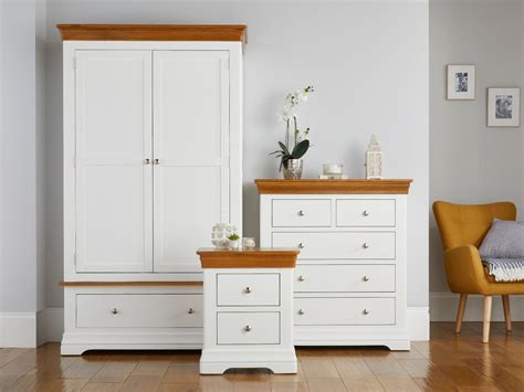 White Bedside Table And Wardrobe