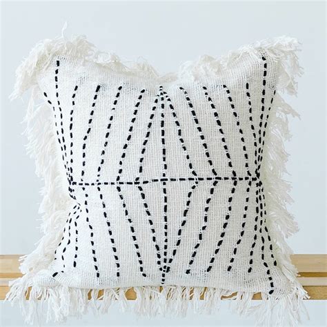 White Boho Throw Pillows