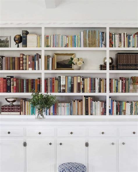 White Bookcase Built In