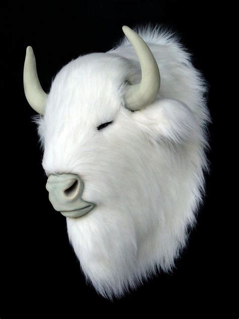 white buffalo head mount