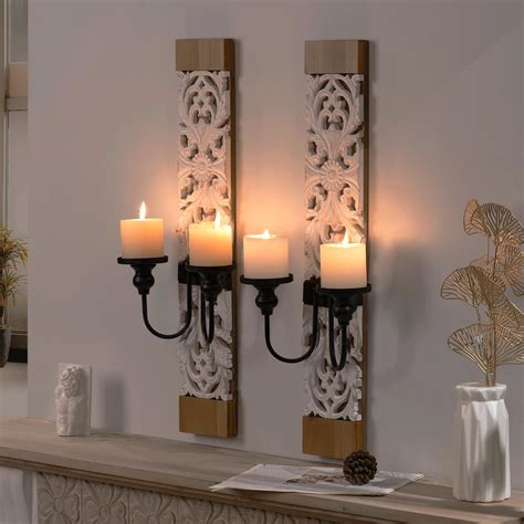 White Candle Wall Holders