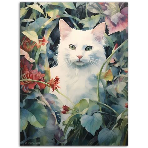 White Cat Wall Art
