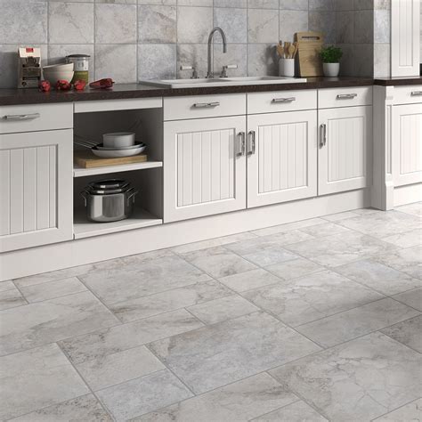 White Ceramic Floor Tiles Kitchen