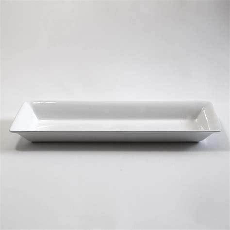 white ceramic rectangular plate