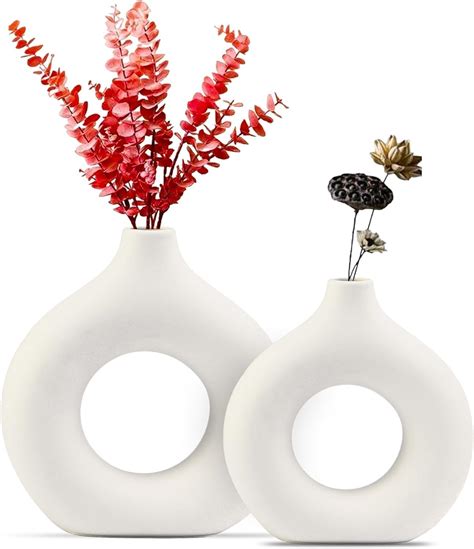 White Ceramic Vase Circle
