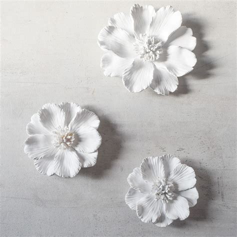 White Ceramic Wall Flower