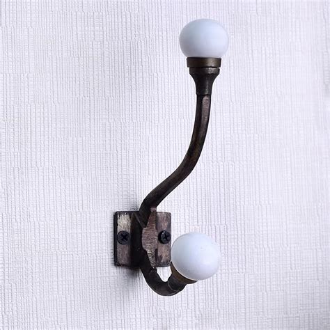 White Coat Hooks Ceramic