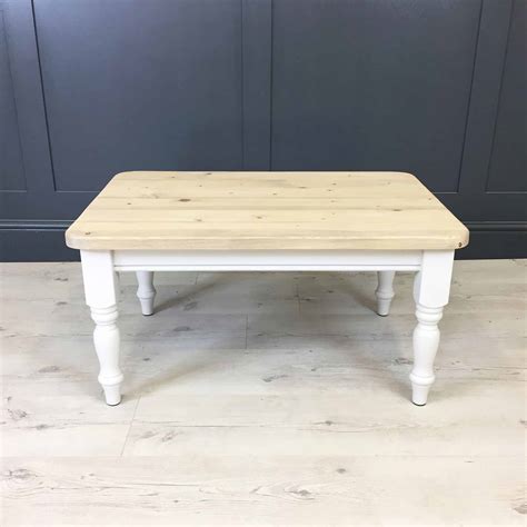 White Coffee Table With Pine Top