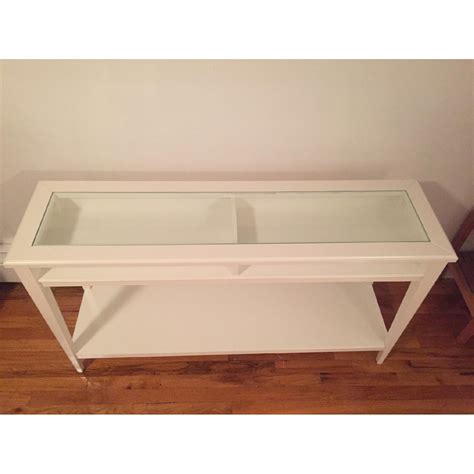 White Console Table Glass Top