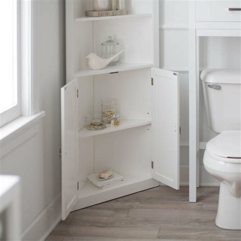Transform Your Bathroom with a White Corner Bath Cabinet – Stylish and Functional Storage Solution