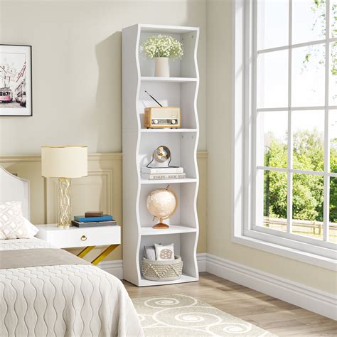 White Corner Bookshelf For Bedroom