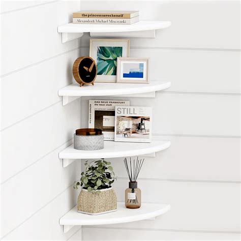White Corner Shelves Wall
