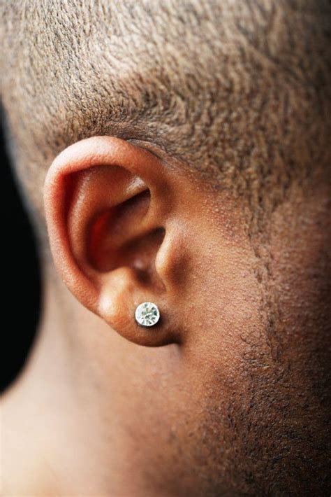 white earrings for men