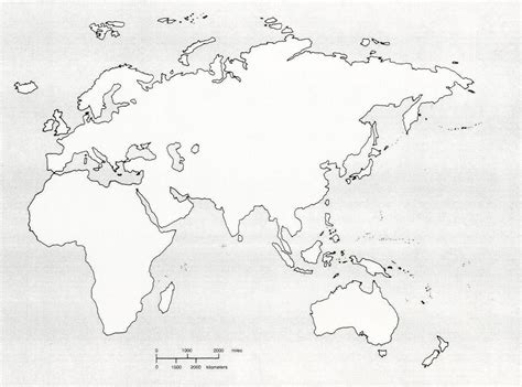 White Eastern Hemisphere Map Printable