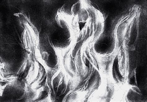 white flames drawn on wall