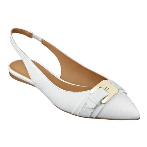 white flat slingback shoes